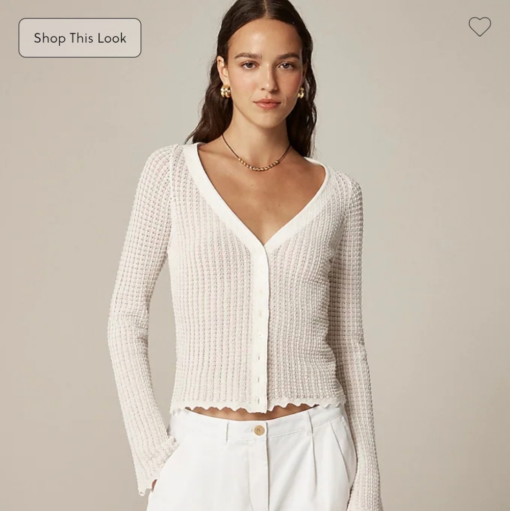 J. Crew Scallop Trim Cardigan Top